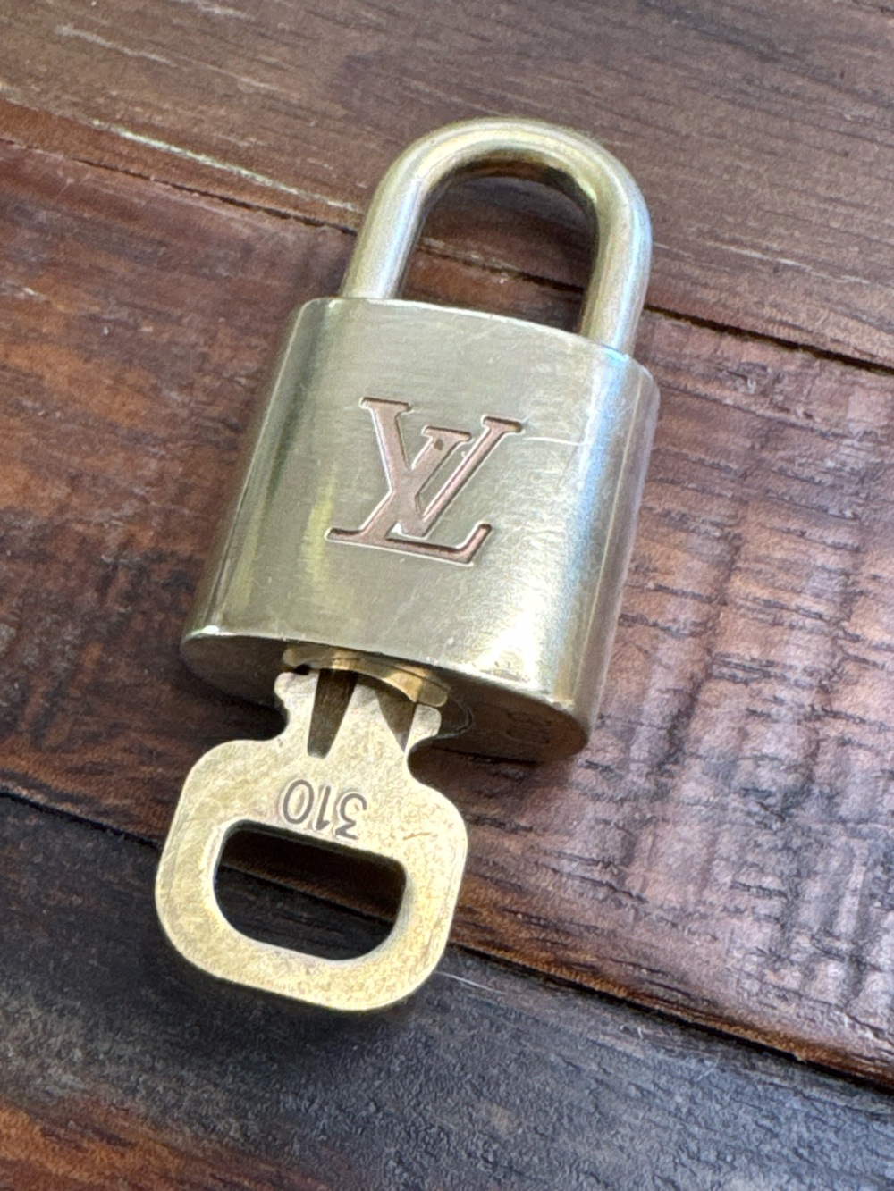 Louis Vuitton Gold Padlock & Key #310